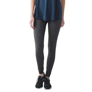 Lululemon Wunder Under Pant Size 6 Heathered Herringbone Heathered Black Black